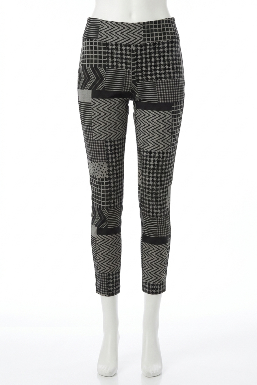 NEW JOSEPH RIBKOFF women's geometric print pants in grey/black
